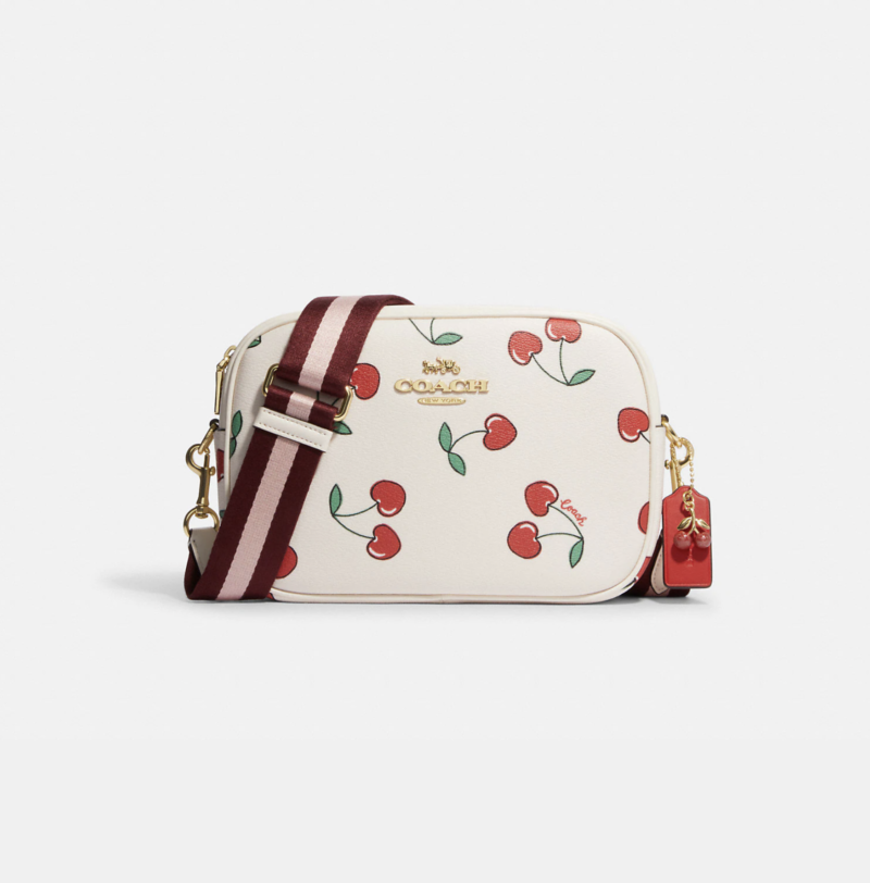 Jamie Camera Bag With Heart Cherry Print