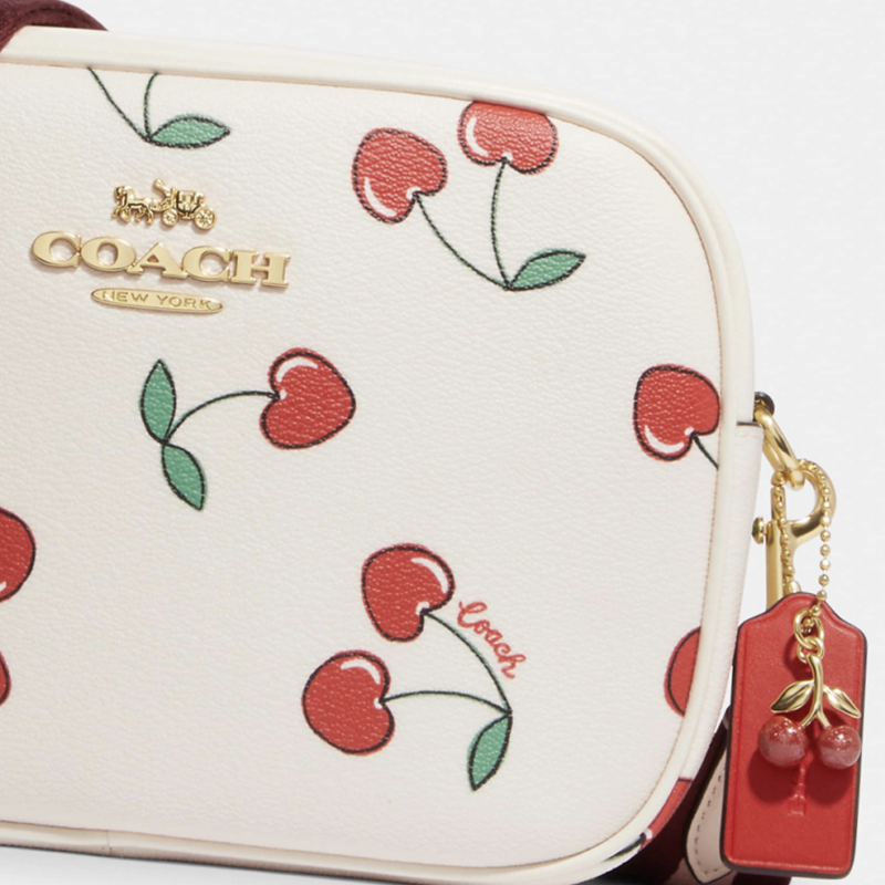 Jamie Camera Bag With Heart Cherry Print