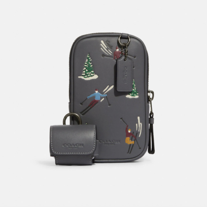 Coach Multifunction Phone Pack With Ski Slopes Print