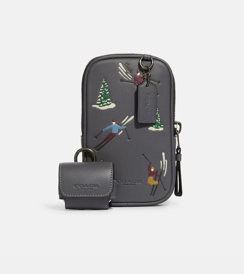 Coach Multifunction Phone Pack With Ski Slopes Print