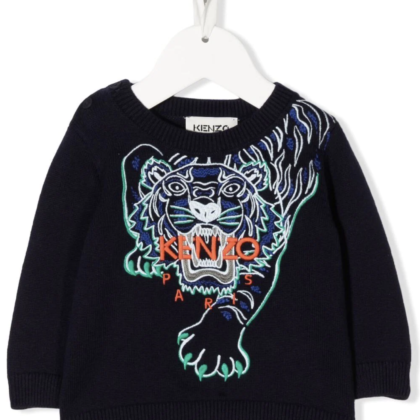 "Kenzo Kids Seasonal-Tiger Embroidered Jumper"