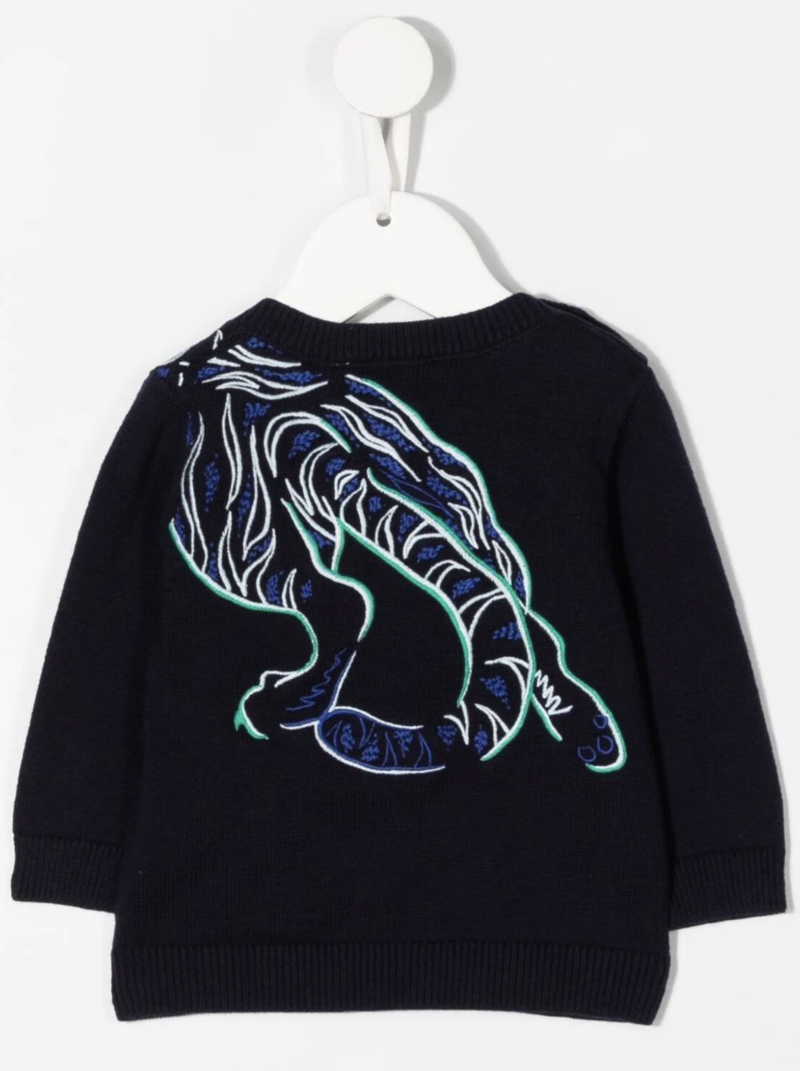 "Kenzo Kids Seasonal-Tiger Embroidered Jumper"