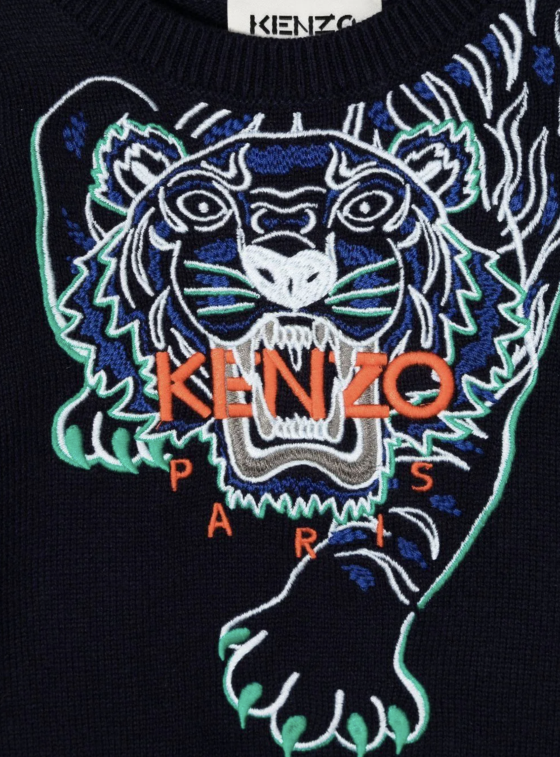 "Kenzo Kids Seasonal-Tiger Embroidered Jumper"