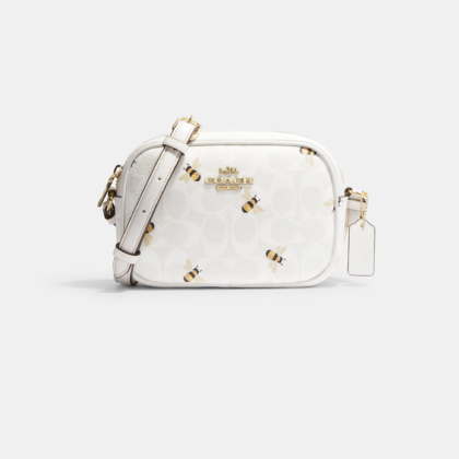 Coach Mini Jamie Camera Bag In Signature Canvas With Bee Print