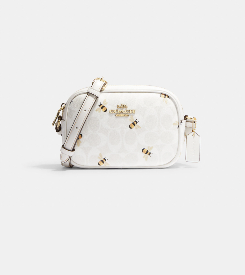 Coach Mini Jamie Camera Bag In Signature Canvas With Bee Print